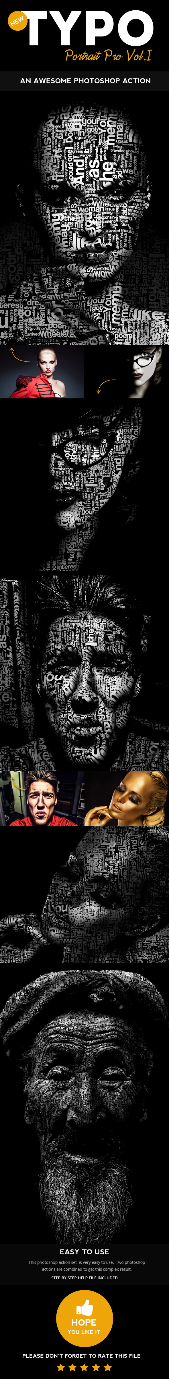 Typo Portrait Pro Photoshop Action