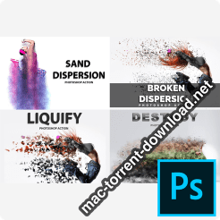 4 in 1 Dispersion Photoshop Actions 4228603